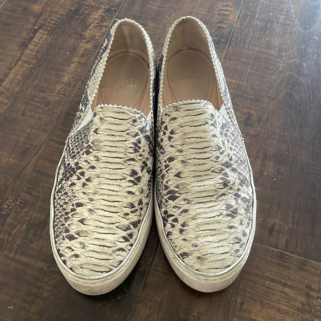 Stuart Weitzman Embossed Slip On Sneakers